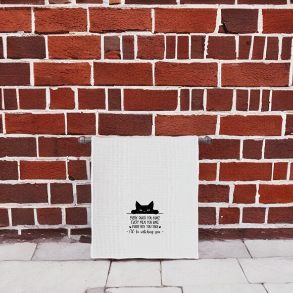 Black Cat Hand Towel Kitchen Decor Halloween Decoration Soft Tea Dish Cloth Gift - Picture 3 of 7